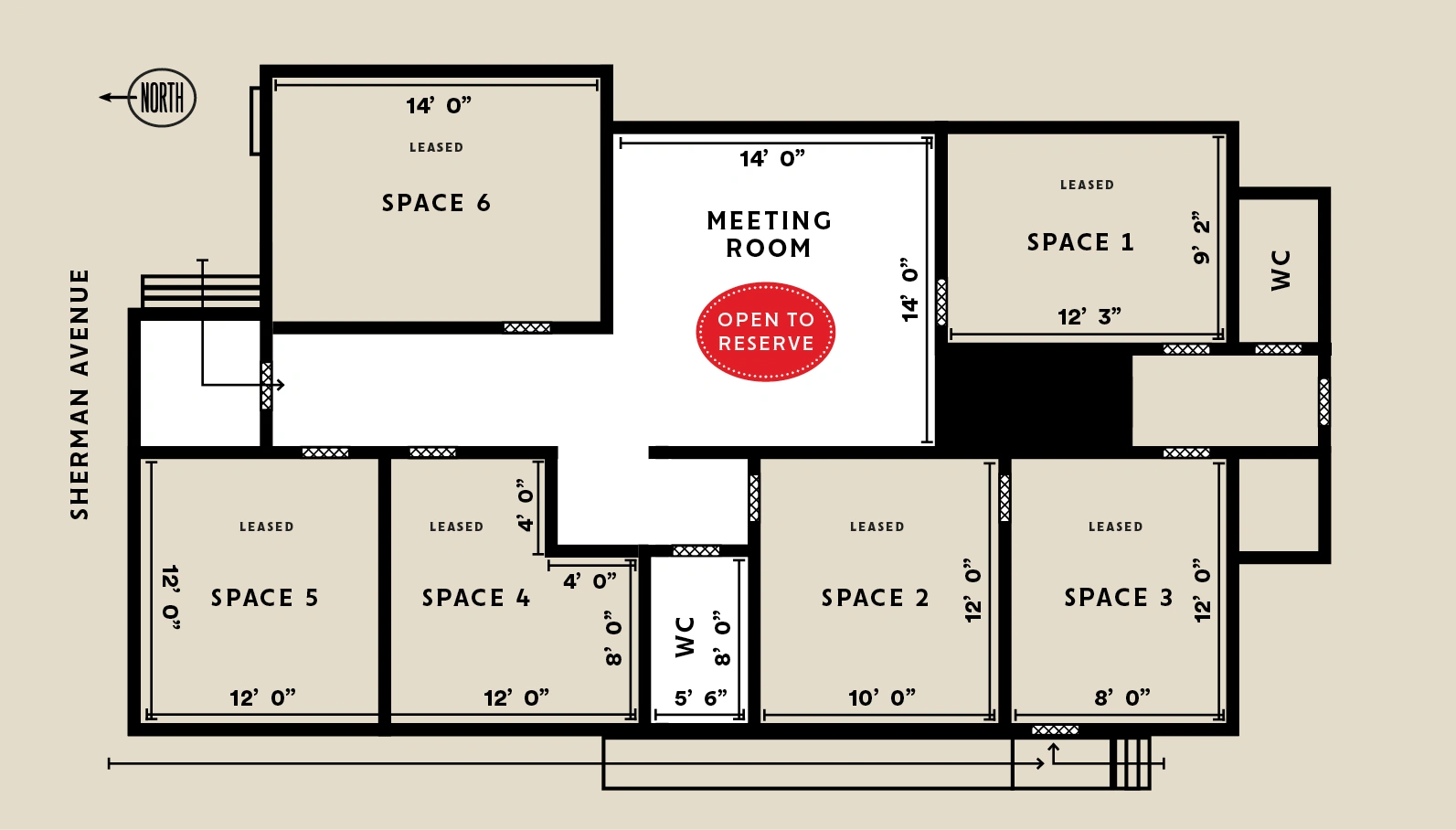 Workhorse floor plan showing office layout